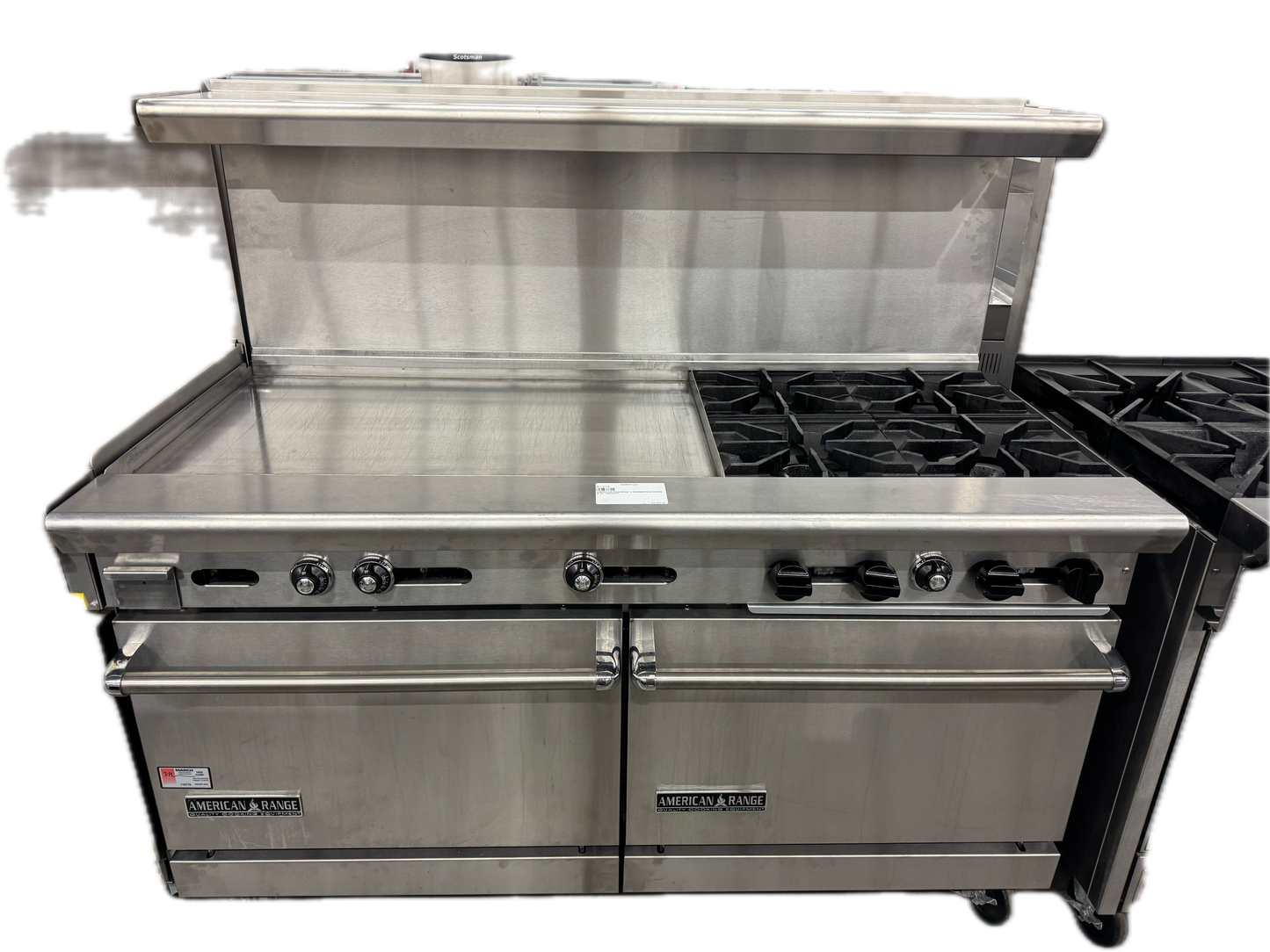 AMERICAN RANGE 60" 4 BURNER W/2 OVENS & 36" GRIDDLE (M.110770)