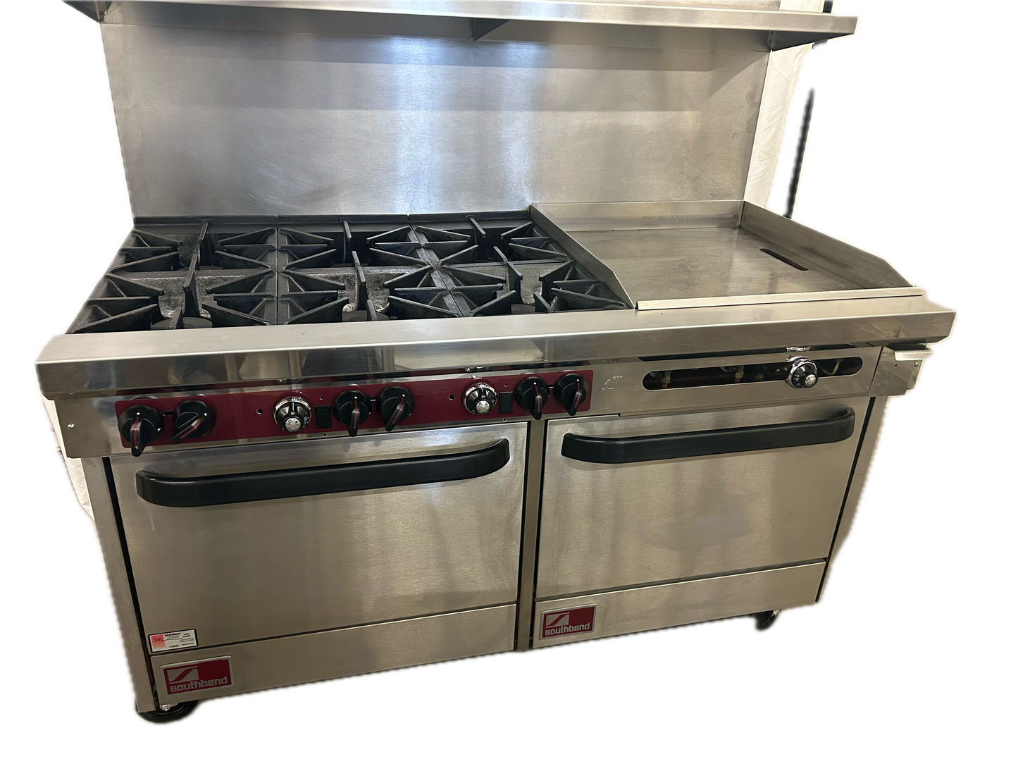 SOUTHBEND 60" 6 BURNER RANGE W/24" GRIDDLE & 2 OVENS (M.110939)