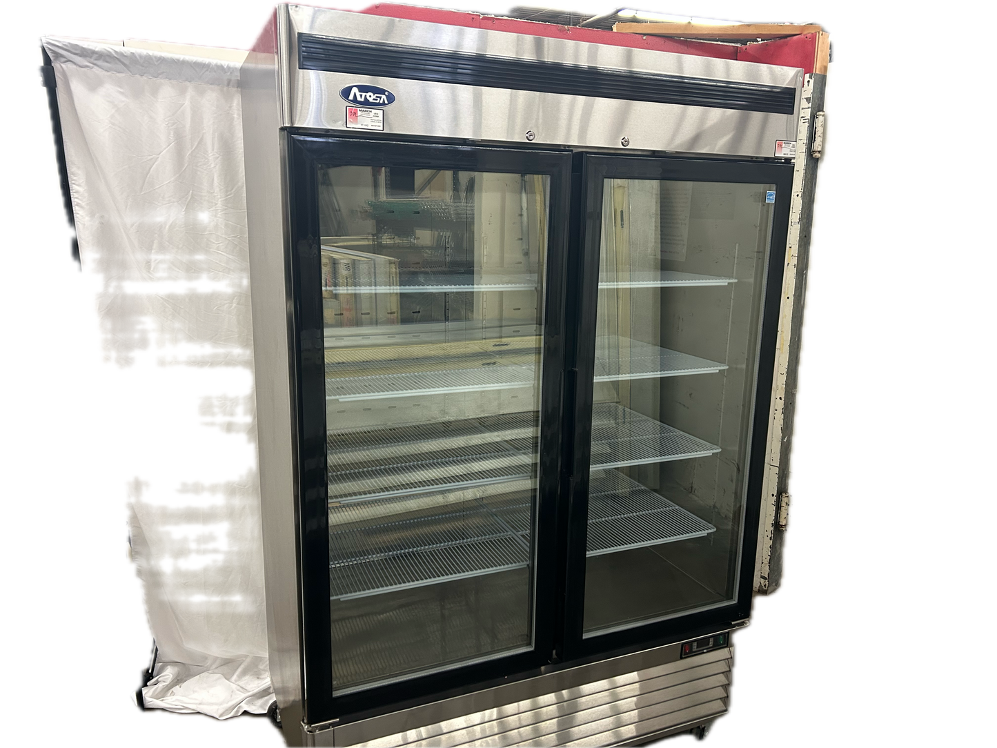 ATOSA 2 GLASS DOOR DISPLAY FREEZER ON CASTERS (M.111042)