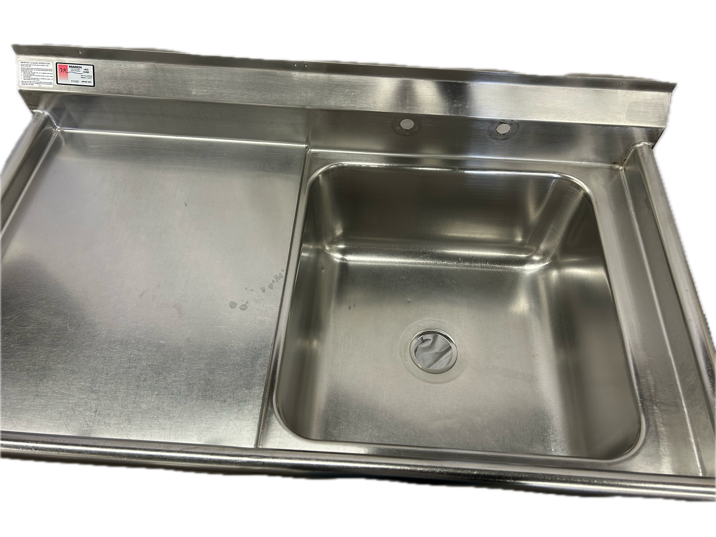 VEGETABLE PREP SINK W/DRAINBOARD ON LEFT (M.111121)