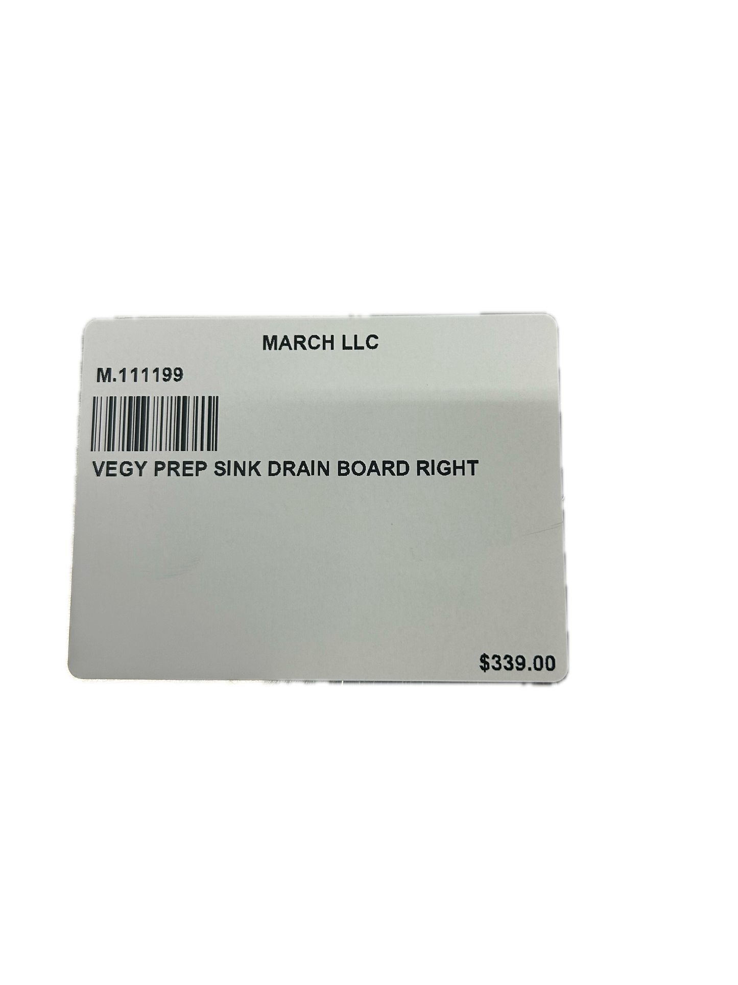 VEGY PREP SINK DRAIN BOARD RIGHT (M.111199)