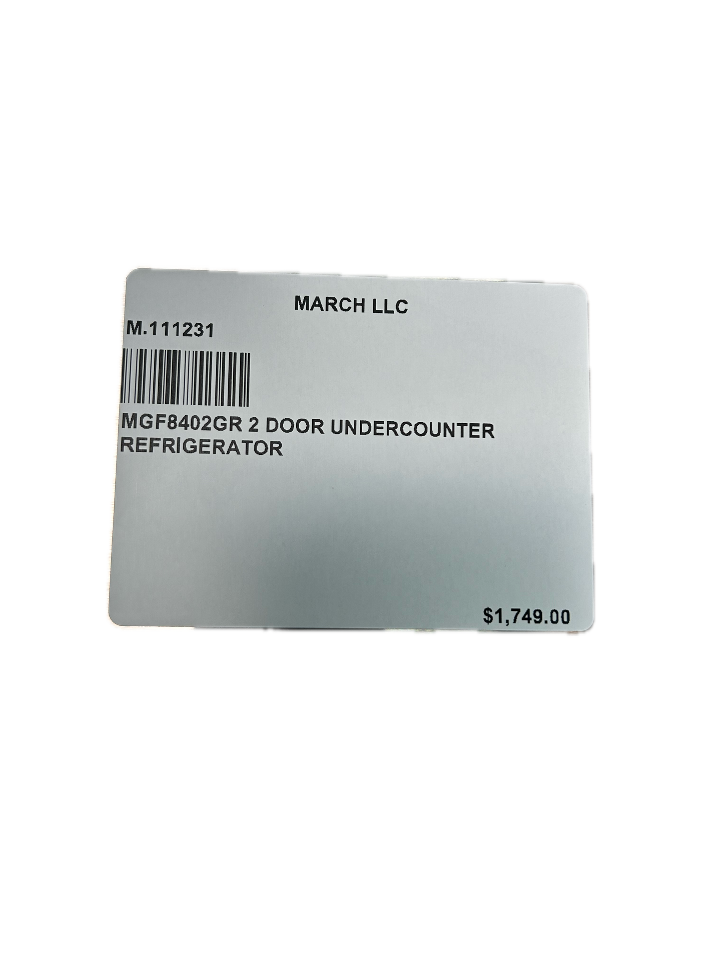 MGF8402GR 2 DOOR UNDERCOUNTER REFRIGERATOR (M.111231)