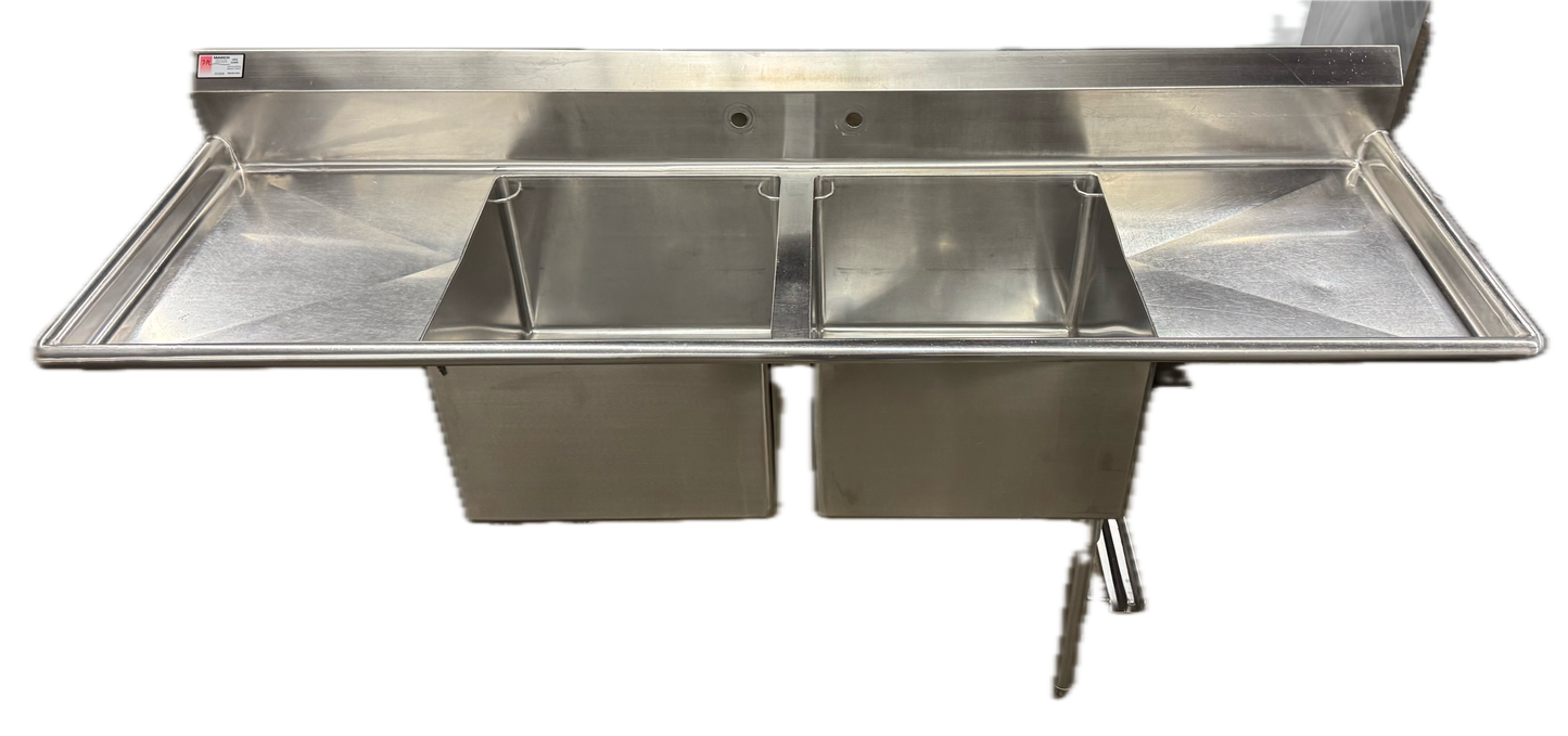 2 COMPARTMENT SINK W/ 2 DRAINBOARDS (M.111314)