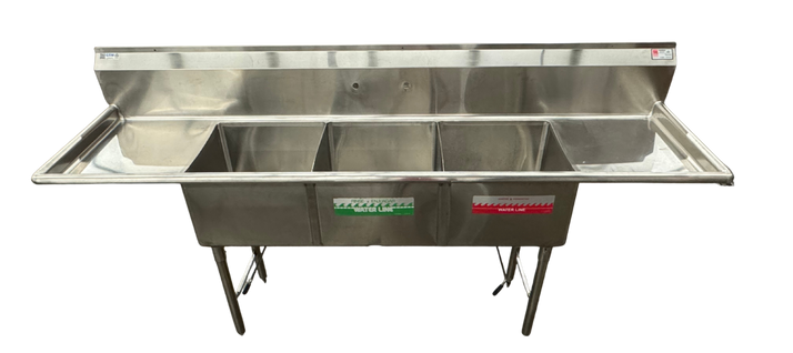 3 COMPARTMENT SINK W/2 DRAINBOARDS (M.111650)