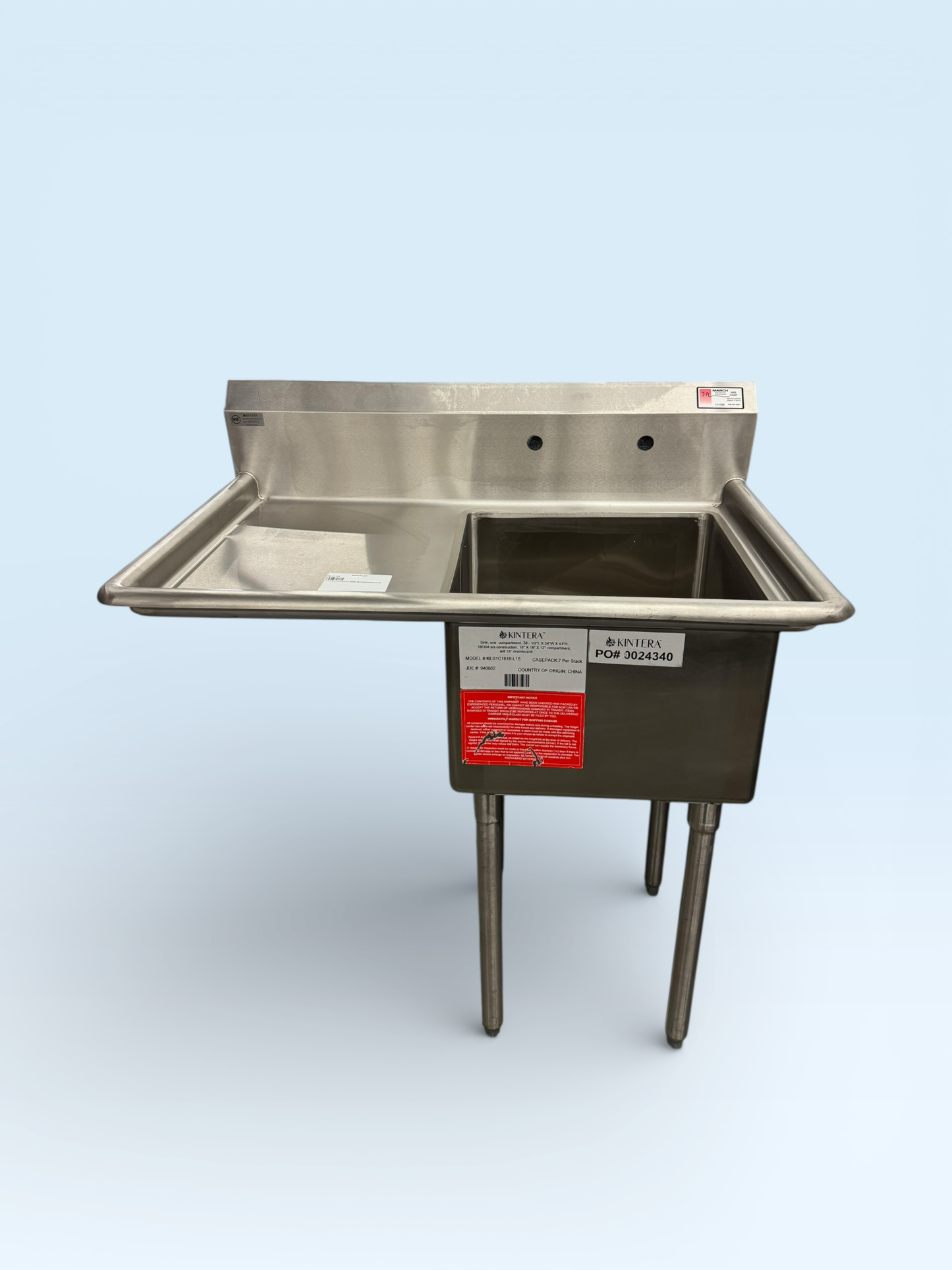1 COMPARTMENT SINK W/1 DRAINBOARD (M.111708)