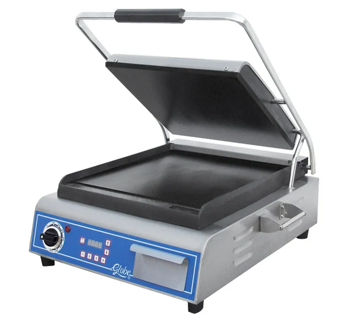 Globe Electric Deluxe Sandwich Grill 14" Smooth Plate (M.GSG14D)