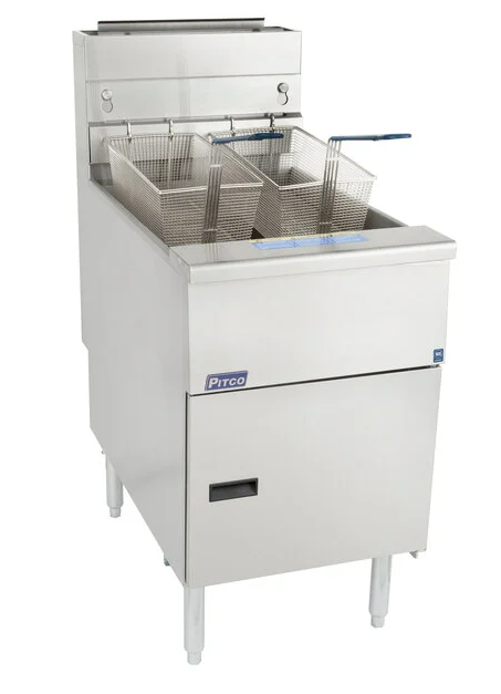 Pitco 70 - 90 lb. Floor Fryer SS, 140K BTU Millivolt (M.SG18-S)