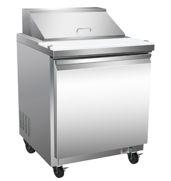 SERV-WARE SP29-8-HC-T SANDWICH PREP 27" 8 PAN REFRIGERATED ON CASTERS (M.SP29-8-HC-T)