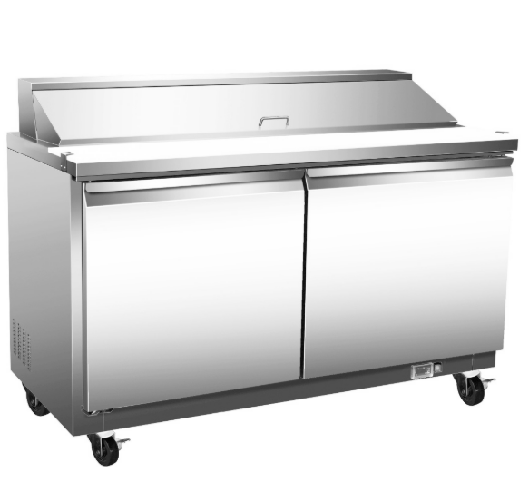 SERV-WARE SP60-16-HC-T SANDWICH PREP REFRIGERATOR 61" 16 PAN ON CASTERS (M.SP60-16-HC-T)