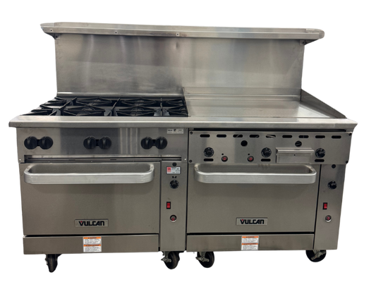 VULCAN 72" 6 BURNER RANGE W/36" GRIDDLE & 2 CONVECTION OVENS (M.111507)