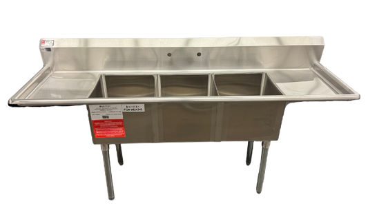 3 COMPARTMENT SINK W/2 DRAINBOARDS (M.111666)