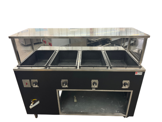 VOLLRATH 4 COMPARTMENT ELECTRIC STEAMTABLE W/SNEEZE GUARD (M.111773)