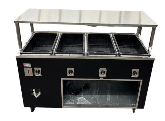 VOLLRATH 4 COMPARTMENT ELECTRIC STEAMTABLE W/SNEEZE GUARD (M.111774)