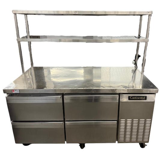 CONTINENTAL D72GN 4 DRAWER FREEZER BASE W/DOUBLE OVERSHELF (M.112288)
