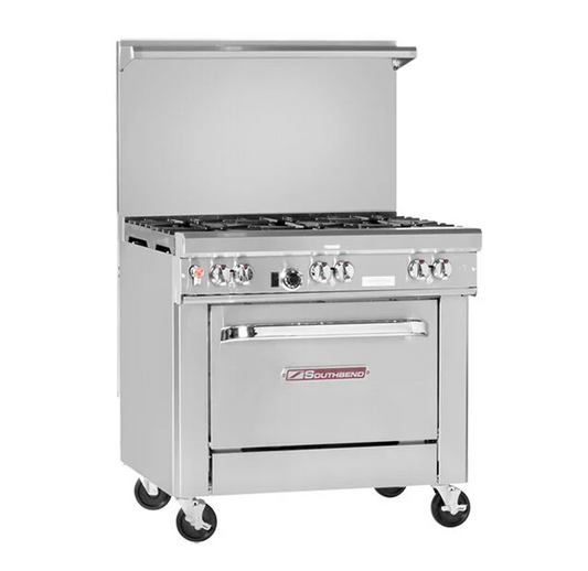 Southbend Ultimate 36" Gas Range, 6 Burners, Convection Oven Base, 230k BTUs (M.4361A)