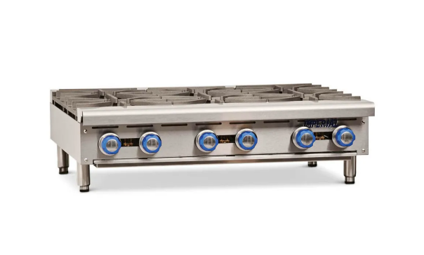Imperial Gas Hot Plate - 36" Countertop Unit w/ 6 Burners 192,000 Total BTUs (M.IHPA-6-36)