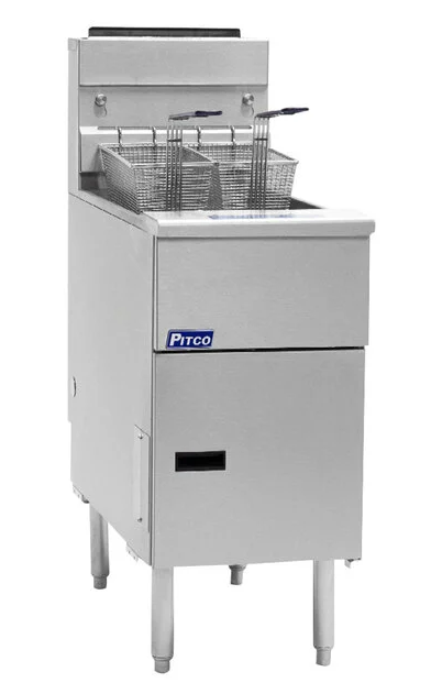 Pitco 40 - 50 lb. Floor Fryer SS, 110K BTU Millivolt (M.SG14-S)