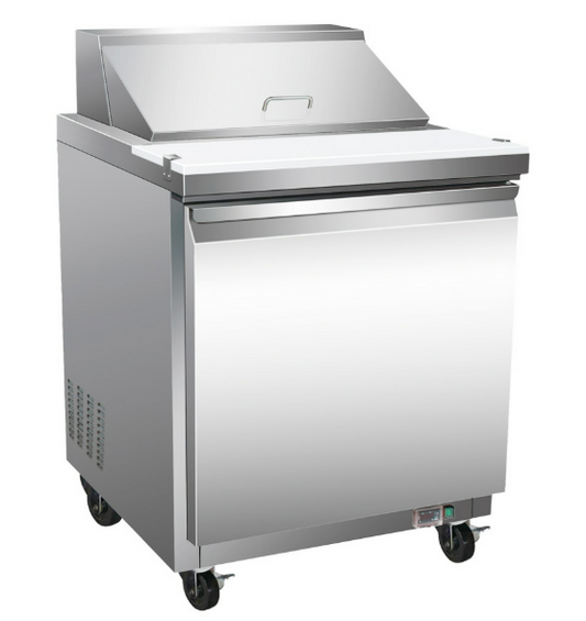 SERV-WARE SP29-8-HC-T SANDWICH PREP 27" 8 PAN REFRIGERATED ON CASTERS (M.SP29-8-HC-T)